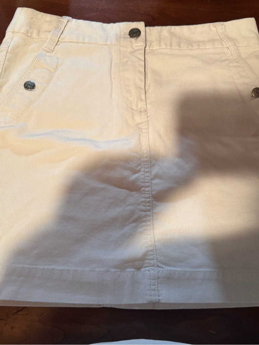 J. Crew Cream Mini Skirt with Front Pocket Accents